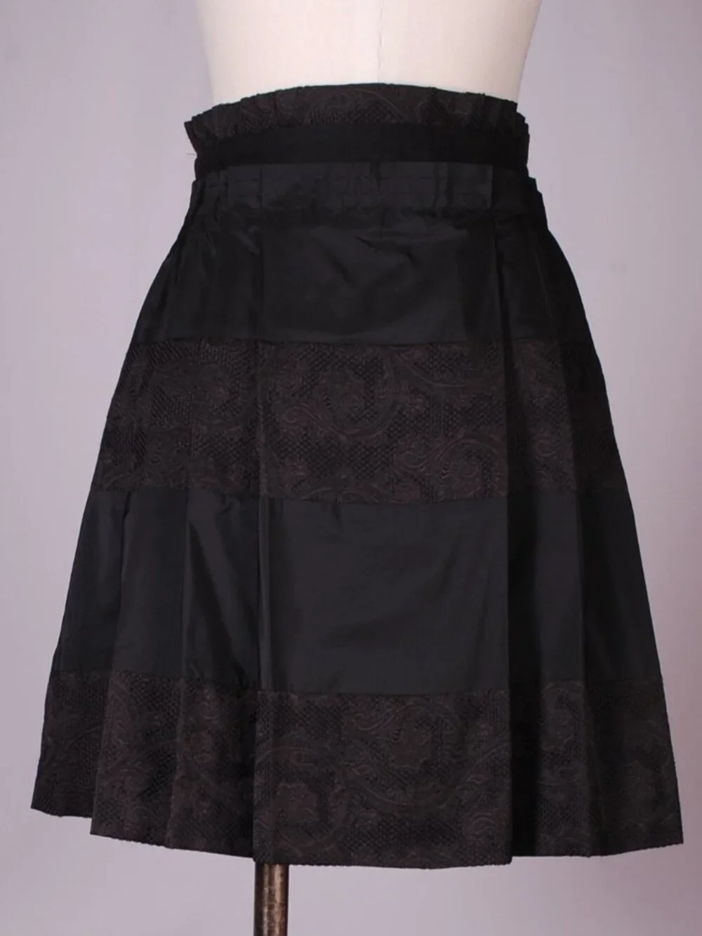 EUC Pringle of Scotland Black Jacquard Print Mini Skirt, Sz - 2